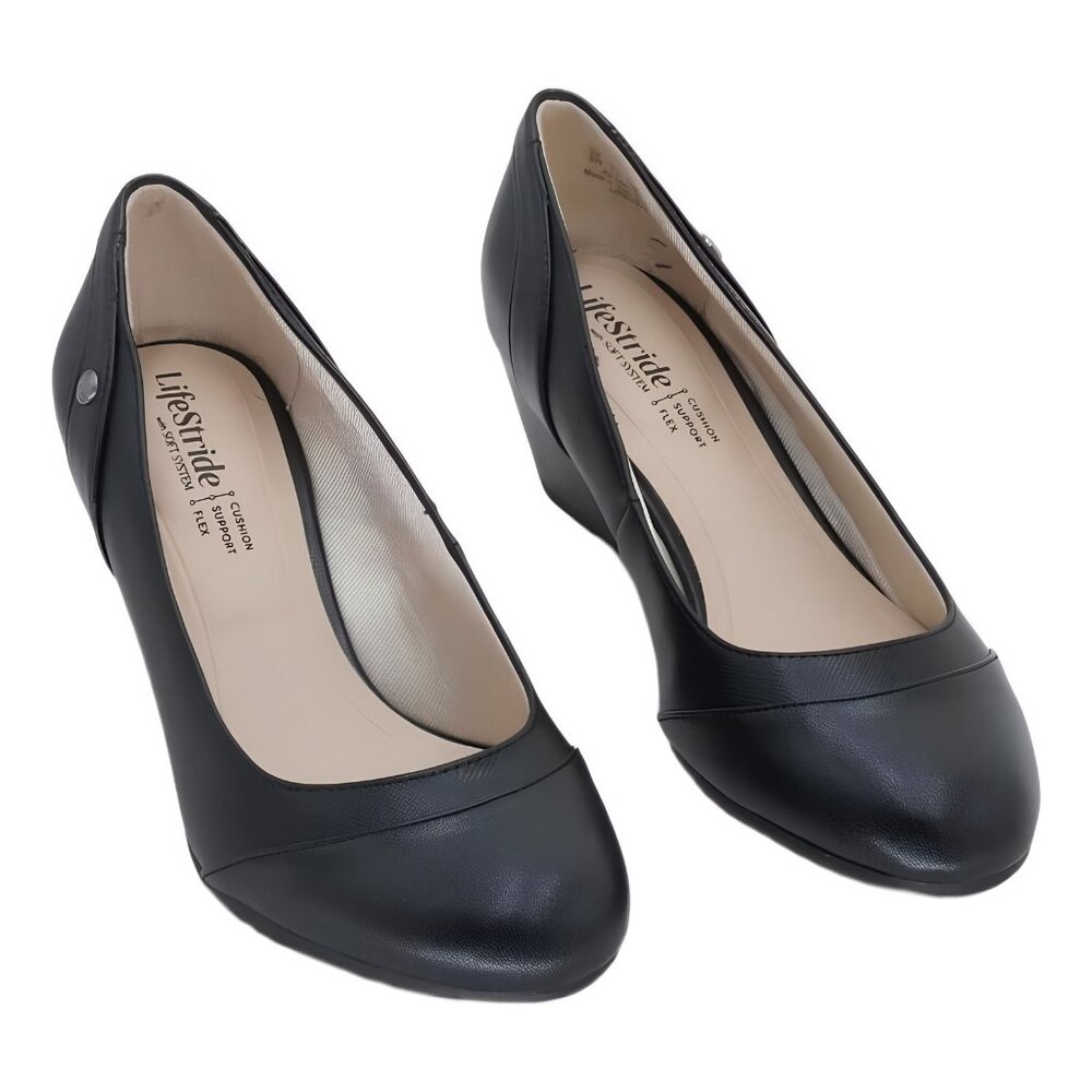 LifeStride Dreams Wedge Pumps Black Women 6W